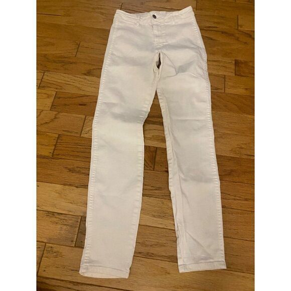 & Denim Skinny High Waist women's White Denim ankle length Jeans Size 25 - Picture 1 of 9